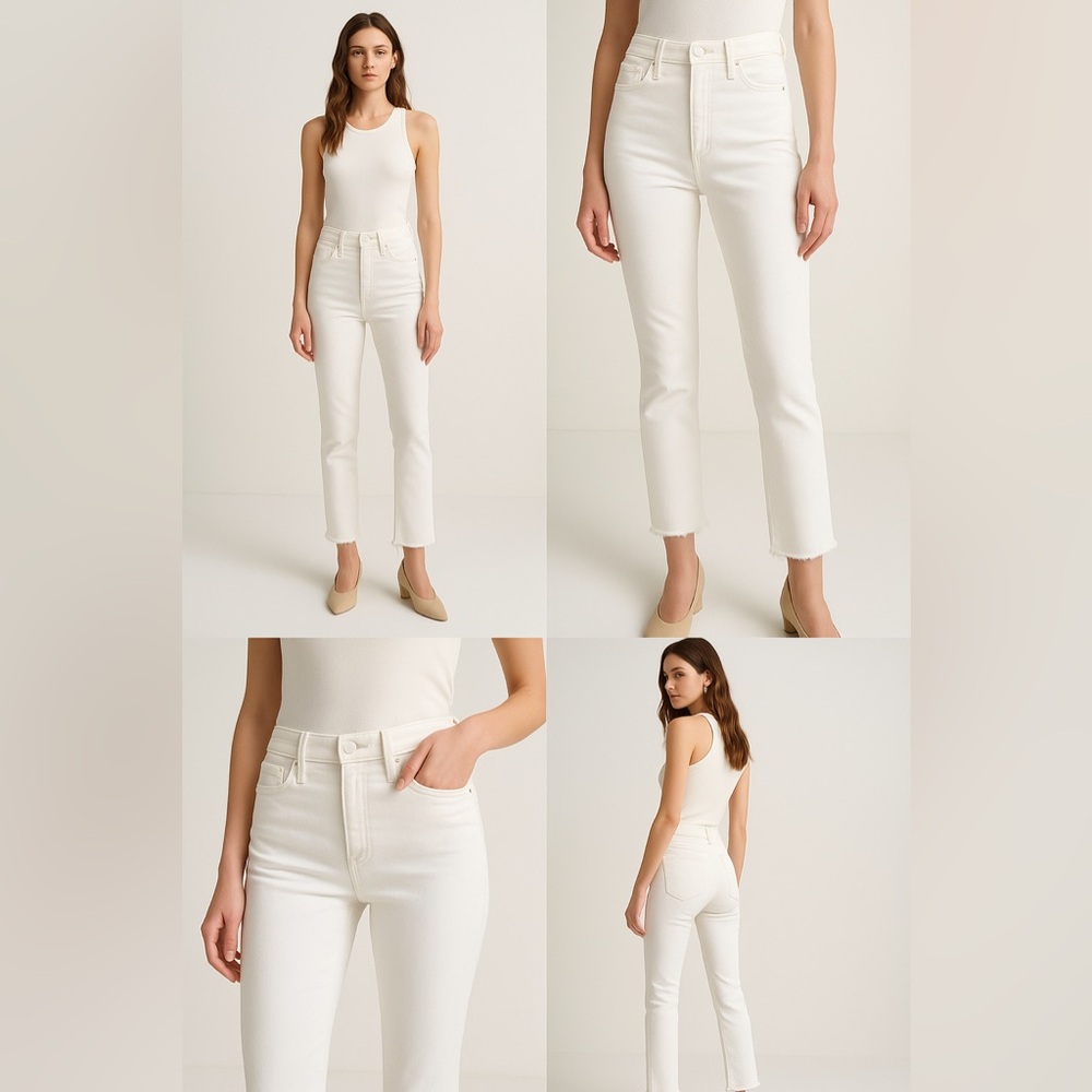 MOTHER Women's Flare Jeans in Cream